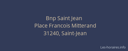 Bnp Saint Jean