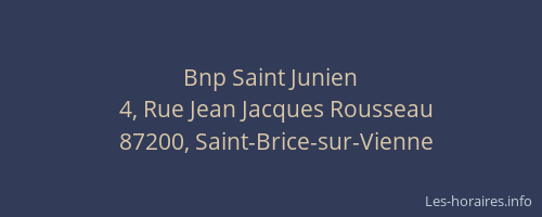 Bnp Saint Junien