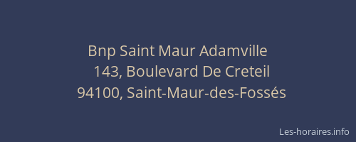 Bnp Saint Maur Adamville