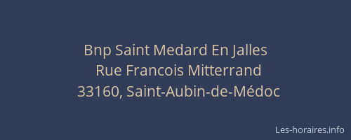 Bnp Saint Medard En Jalles