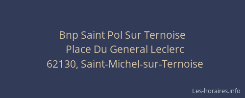 Bnp Saint Pol Sur Ternoise
