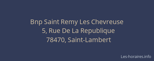 Bnp Saint Remy Les Chevreuse