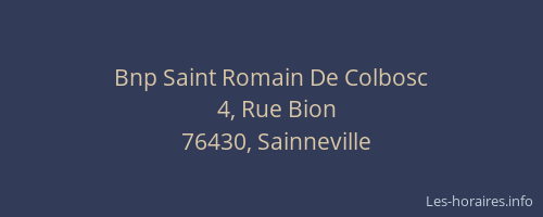 Bnp Saint Romain De Colbosc