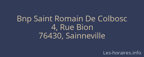 Bnp Saint Romain De Colbosc