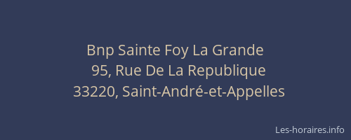 Bnp Sainte Foy La Grande