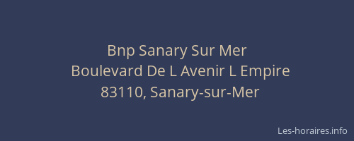 Bnp Sanary Sur Mer