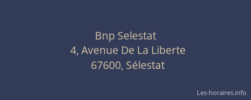 Bnp Selestat