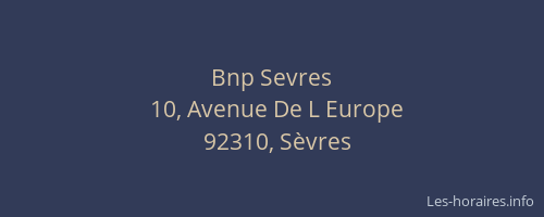 Bnp Sevres