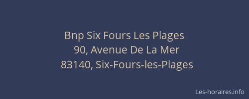 Bnp Six Fours Les Plages