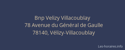 Bnp Velizy Villacoublay