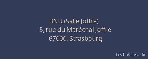 BNU (Salle Joffre)