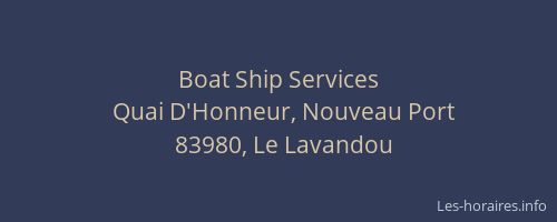 Boat Ship Services