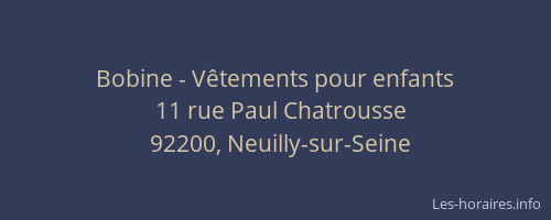 Bobine - Vêtements pour enfants