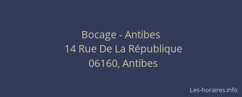 Bocage - Antibes