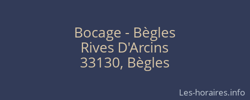 Bocage - Bègles