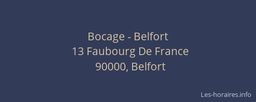 Bocage - Belfort