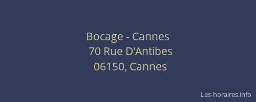 Bocage - Cannes
