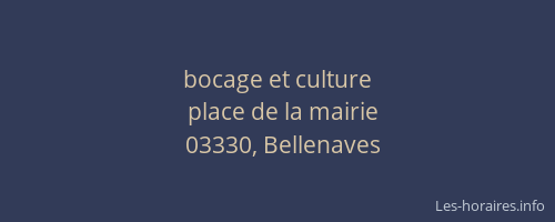 bocage et culture