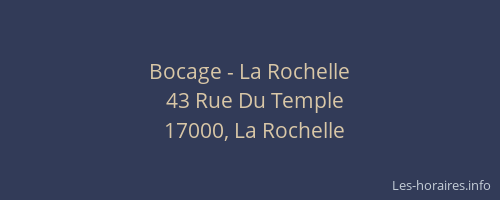 Bocage - La Rochelle