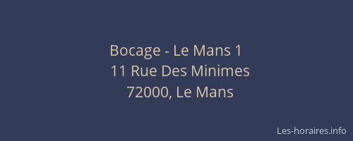 Bocage - Le Mans 1