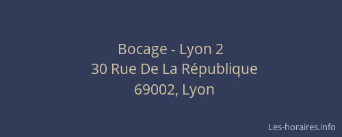 Bocage - Lyon 2