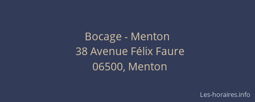 Bocage - Menton