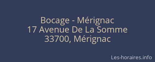 Bocage - Mérignac