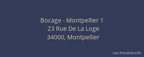 Bocage - Montpellier 1