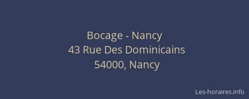 Bocage - Nancy