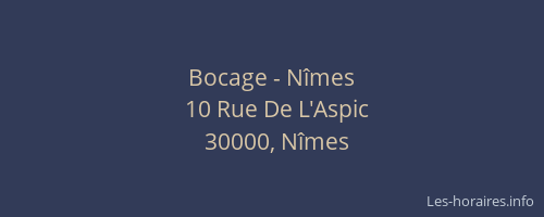 Bocage - Nîmes