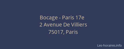 Bocage - Paris 17e