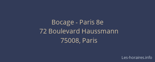 Bocage - Paris 8e
