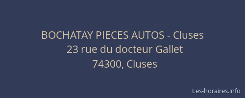 BOCHATAY PIECES AUTOS - Cluses