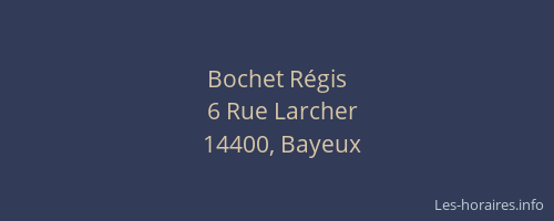 Bochet R&eacute;gis