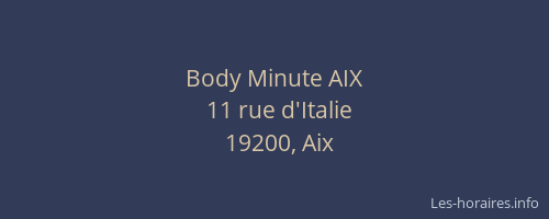 Body Minute AIX