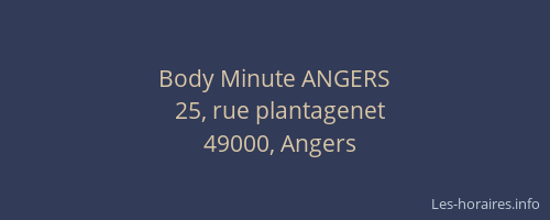 Body Minute ANGERS