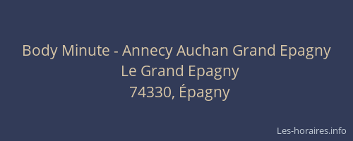 Body Minute - Annecy Auchan Grand Epagny