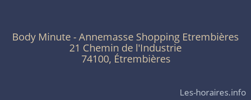 Body Minute - Annemasse Shopping Etrembières
