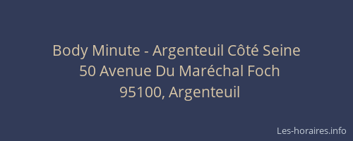 Body Minute - Argenteuil Côté Seine