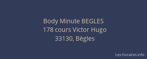 Body Minute BEGLES