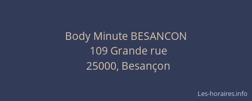 Body Minute BESANCON