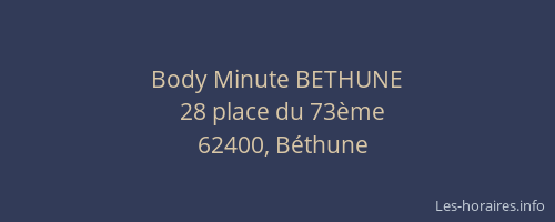 Body Minute BETHUNE