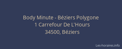 Body Minute - Béziers Polygone