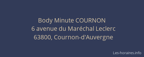 Body Minute COURNON