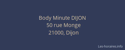 Body Minute DIJON