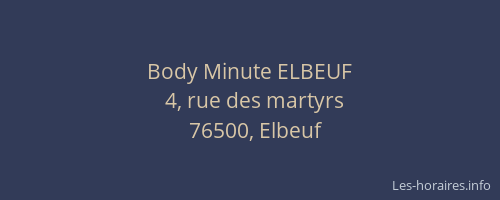 Body Minute ELBEUF