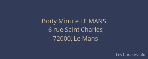Body Minute LE MANS
