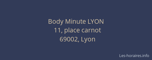 Body Minute LYON