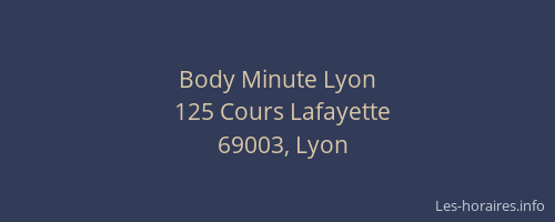 Body Minute Lyon