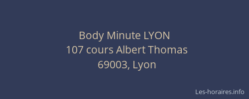 Body Minute LYON